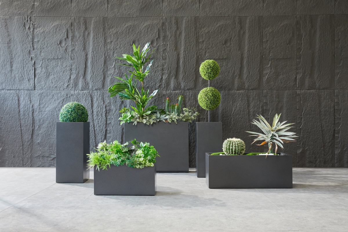 Large Gray Outdoor Planters | Gray Planter | Wallowa Design