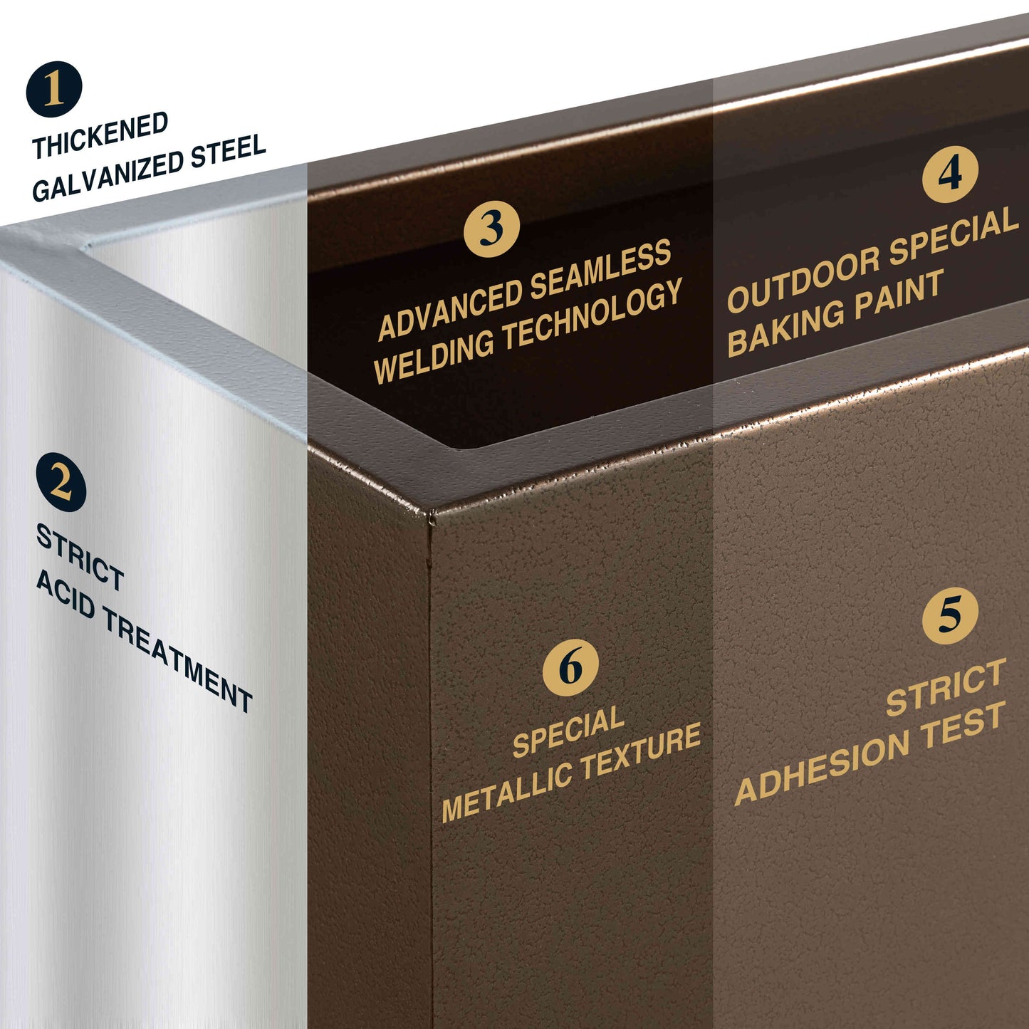 30"H Tall Metal Divider Planter Box with Removable Shelf, 48.8lbs, Espresso 38Lx10Wx30H