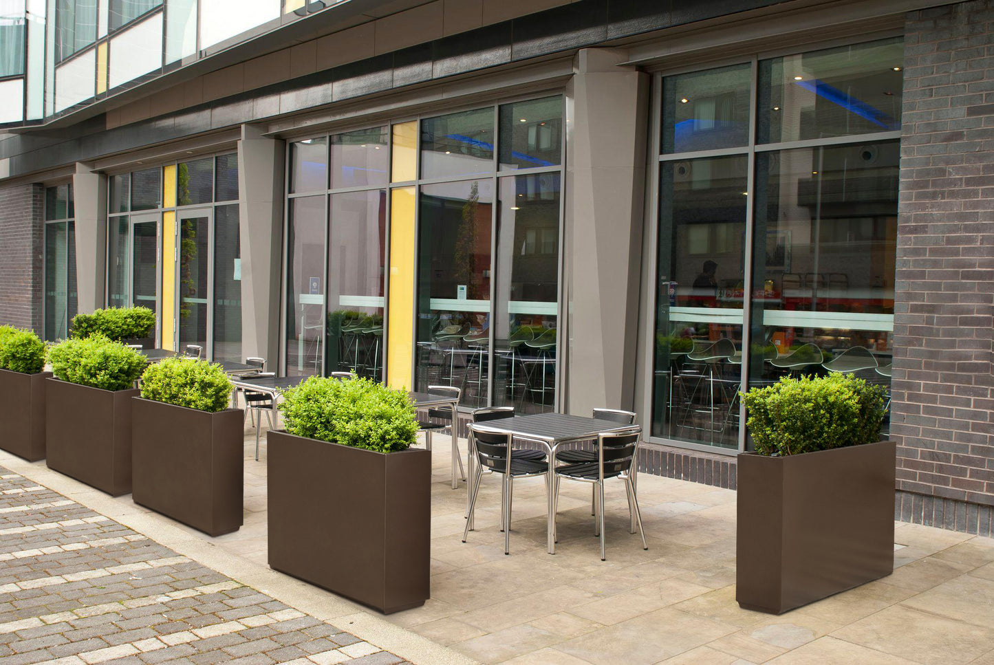 30"H Tall Metal Divider Planter Box with Removable Shelf, 48.8lbs, Espresso 38Lx10Wx30H