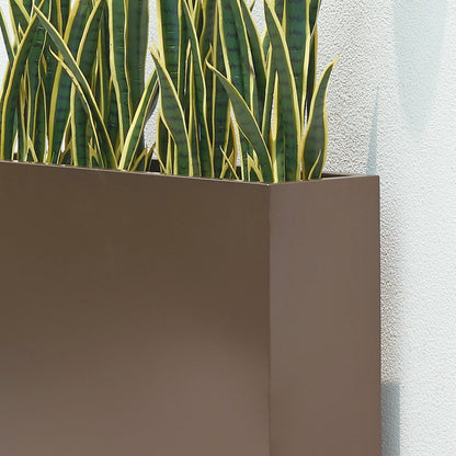 30" Tall Metal Divider Planter Box with Removable Shelf, 66lbs, Espresso 38”Lx10”Wx30”H