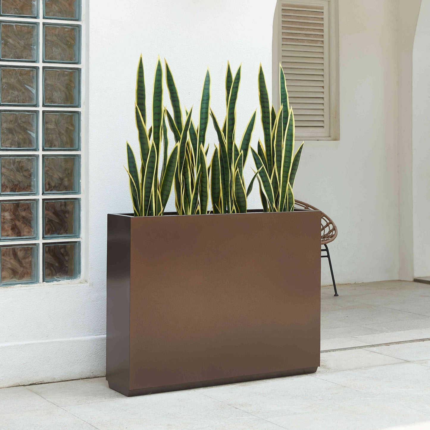30"H Tall Metal Divider Planter Box with Removable Shelf, 48.8lbs, Espresso 38Lx10Wx30H