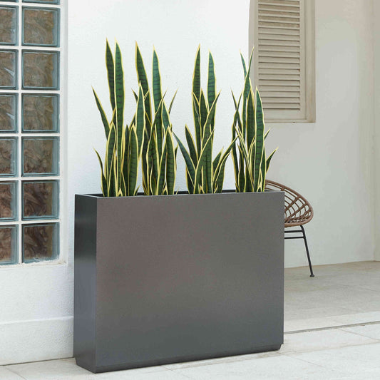Metallic Heavy Outdoor Span Planter Box 38”Lx10”Wx30”H inch 48.8Pounds Gray
