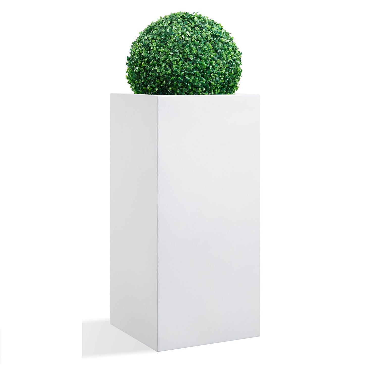 Metal Tall Rectangular Planter 14x14x30H 1 Pack White