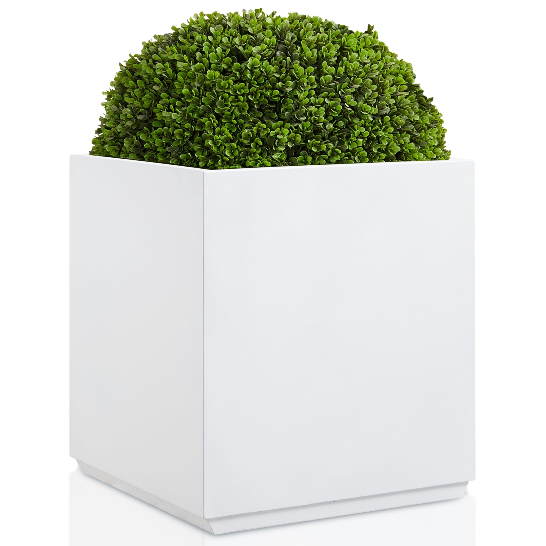 Metal Large Cube Planter Box for Tree 21x21x24H White 43Pounds
