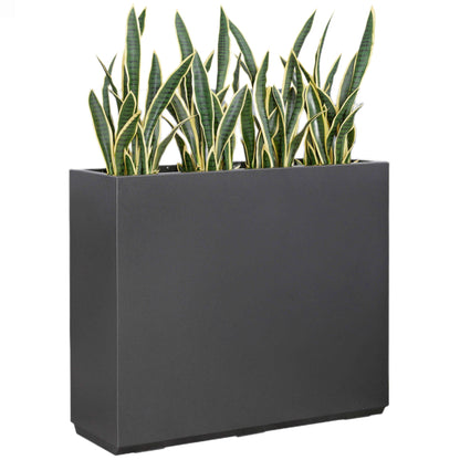 Metallic Heavy Outdoor Span Planter Box 38”Lx10”Wx30”H inch 76 Pounds Gray