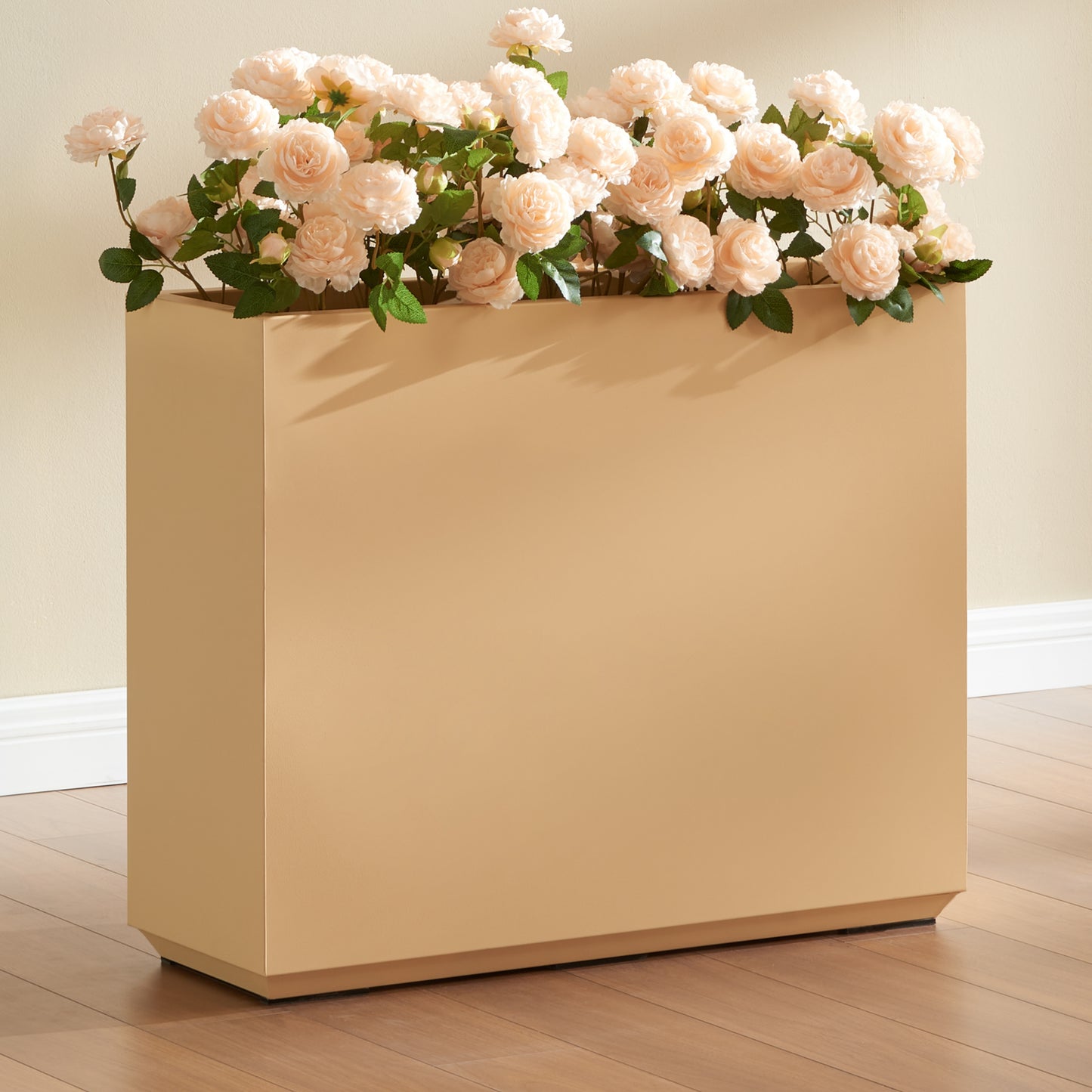 Large Metal Divider Planter Box 30Lx10Wx24H inch 31Pounds Coral Peach