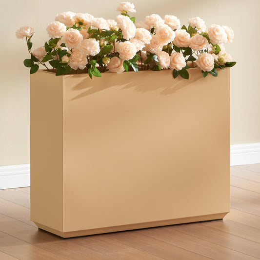 Large Metal Divider Planter Box 30Lx10Wx24H inch 31Pounds Coral Peach