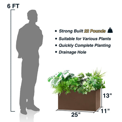 small indoor rectangular planter Small Size Rectangle Planter Box for Outdoor/Indoor 25”Lx11”Wx13”H 26l – Wallowa Design