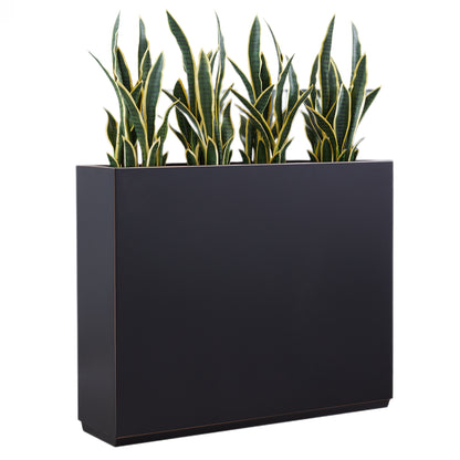 plant pot divider insert Metal Divider Planter Box 38Lx10Wx30H inch 48.8Pounds Black with Gold – Wallowa Design