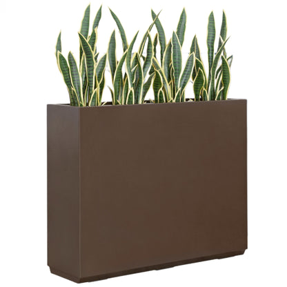 30"H Tall Metal Divider Planter Box with Removable Shelf, 48.8lbs, Espresso 38Lx10Wx30H
