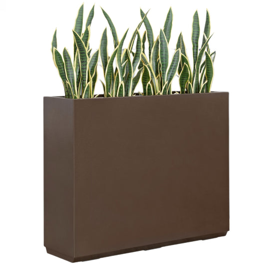 30"H Tall Metal Divider Planter Box with Removable Shelf, 48.8lbs, Espresso 38Lx10Wx30H