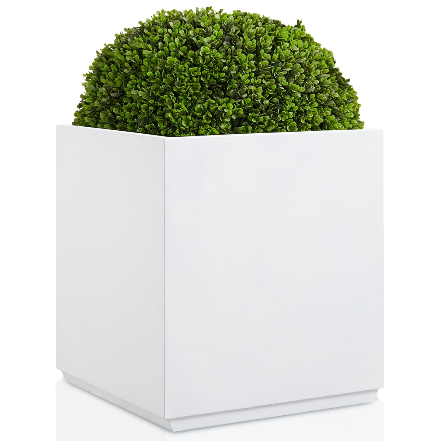 Metal Large Cube Planter Box for Tree 21x21x24H White 43Pounds