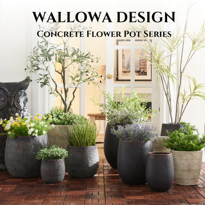 20 indoor planter 20" H Weathered Concrete Tall Planter, Black Large Outdoor Indoor Deco – Wallowa Design