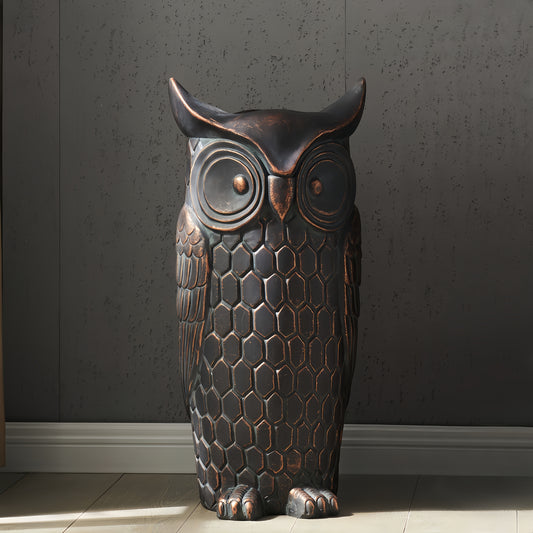 32 inches Tall Large Outdoor and Indoor Statue, Garden Sculpture, Faux Stone Owl Sculpture